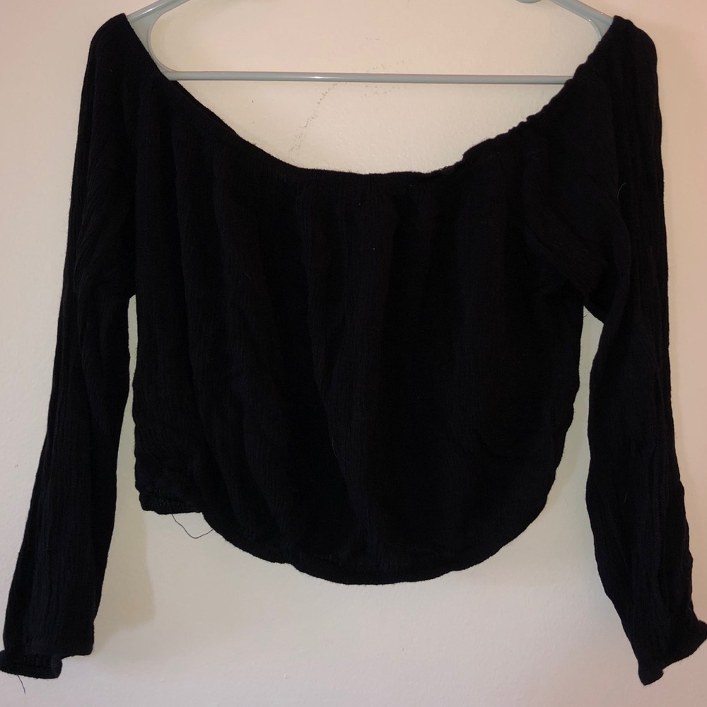 Black off-the-shoulder long sleeve